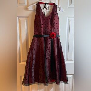 Blondie Nites Burgundy and Black Kids Dress